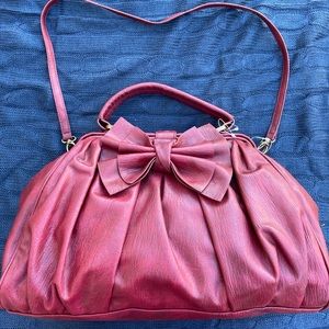 Jessica Simpson vegan top handle bow satchel purse